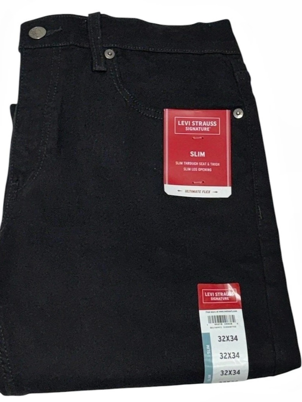 Levi Strauss Signature Slim Fit Jeans Men's Size 32x34 Black NEW With Tags
